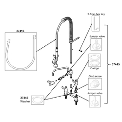 Ezy-Wash CP-BS Lead Safe™ Hob Mtd Exposed Mixing Pre-Rinse Unit Type 83 MI Inlet - Standard