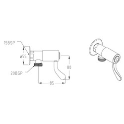 CliniLever® CP-BS Lead Safe™ Hospital Washing Machine Tap 80 J/V - Hot