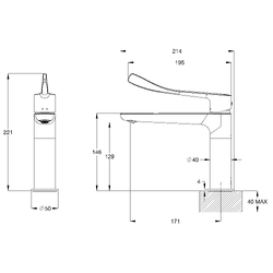 GalvinAssist® CP Lead Safe™ Short Sink Mixer with Long Flared Handle H&C