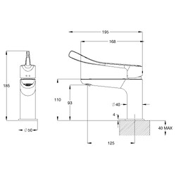 GalvinAssist® CP Lead Safe™ Basin Mixer with Long Flared Handle H&C