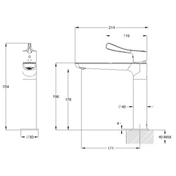 GalvinAssist® CP Lead Safe™ Tall Sink Mixer with Short Flared Handle H&C