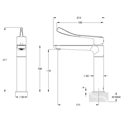 GalvinAssist® CP Lead Safe™ Tall Sink Mixer with Long Flared Handle H&C