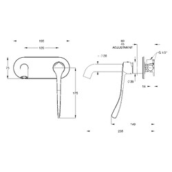 GalvinAssist® CP Lead Safe™ Wall Mixer Set with Long Flared Handle H&C