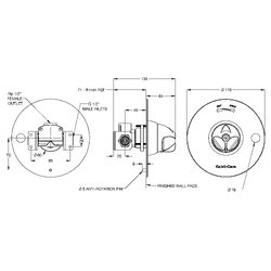 GalvinCare® CP-BS Lead Safe™ MH Ligature Resistant Shower Mixer with Paddle Handle (Less Button)