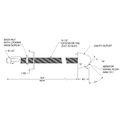 GalvinCare® CP-BS Lead Safe™ MH Ligature Resistant Basin Outlet 15 MI x 300mm Long