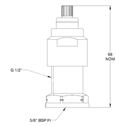 GalvinCare® BS Lead Safe™ Wall Top Assembly Adjustable Spindle (20mm)