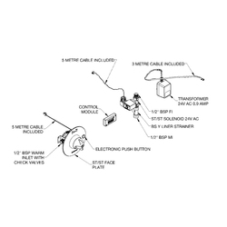 GalvinCare® Lead Safe™ Ligature Resistant Elect Conc Shower Mixer with Handle & Controller