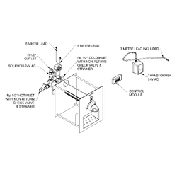 GalvinCare® Lead Safe™ Ligature Resistant Electronic Ducted Ezy-Grip Shower Mixer with Shower Mixer & Controller