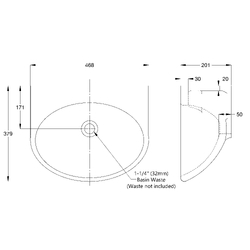 Wallgate S/Surface Wall Basin with Exposed Services 0TH