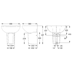 Wallgate S/Surface Narrow Shroud for Wall Basin with Exposed Services