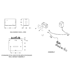 Flowmatic® Lead Safe™ Automatic Concealed Sensor Assembly 24V AC For Basin/Sink with SS Face Plate