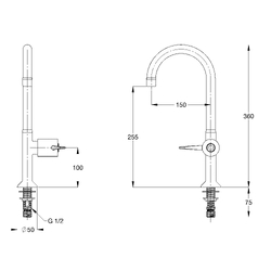 GalvinLab® CP-BS Lead Safe™ Lab Set 1-Way Type 16 Fixed C/D Lever Handle & Aerator