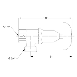 Vandal Resistant CP Lead Safe™ 1/2 Turn C/D Washing Machine Tap (Hot/Cold/Warm)