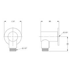 GalvinAssist® CP Flanged Wall Outlet Elbow with Dual Check Valve 15mm