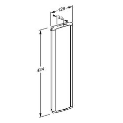 Pressalit Plus Vertical Wall Track for Support Arm, 400mm, RH - Anthracite Grey