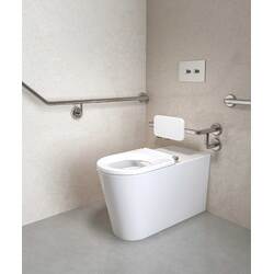 GalvinAssist® Rimless Accessible Toilet Pan with Single Flap Grey Seat
