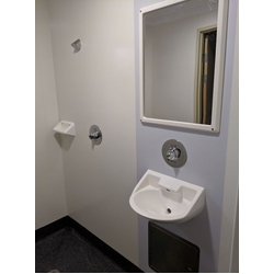 Wallgate Ligature Resistant Solid Surface Wall Basin with Integrated Outlet - Rear Fixed