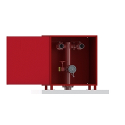 WA/NT Firemain 150TE Suction Riser, 125 Storz, Dual Camlock T-Head in Cabinet (Painted)