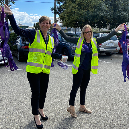 Photo Slide 5: Team recognising Purple Bra Day