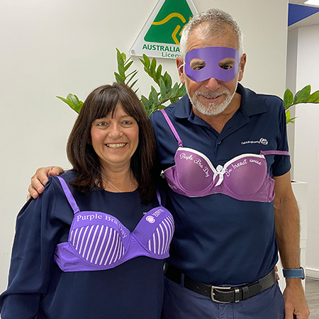 Photo Slide 4: Team recognising Purple Bra Day