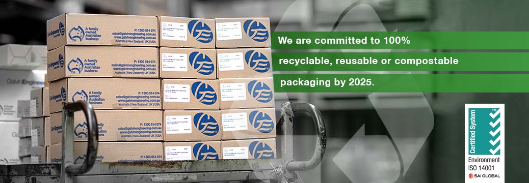 Galvin Engineering is Committed to 100% recyclable, reusable or compostable packaging by 2025.