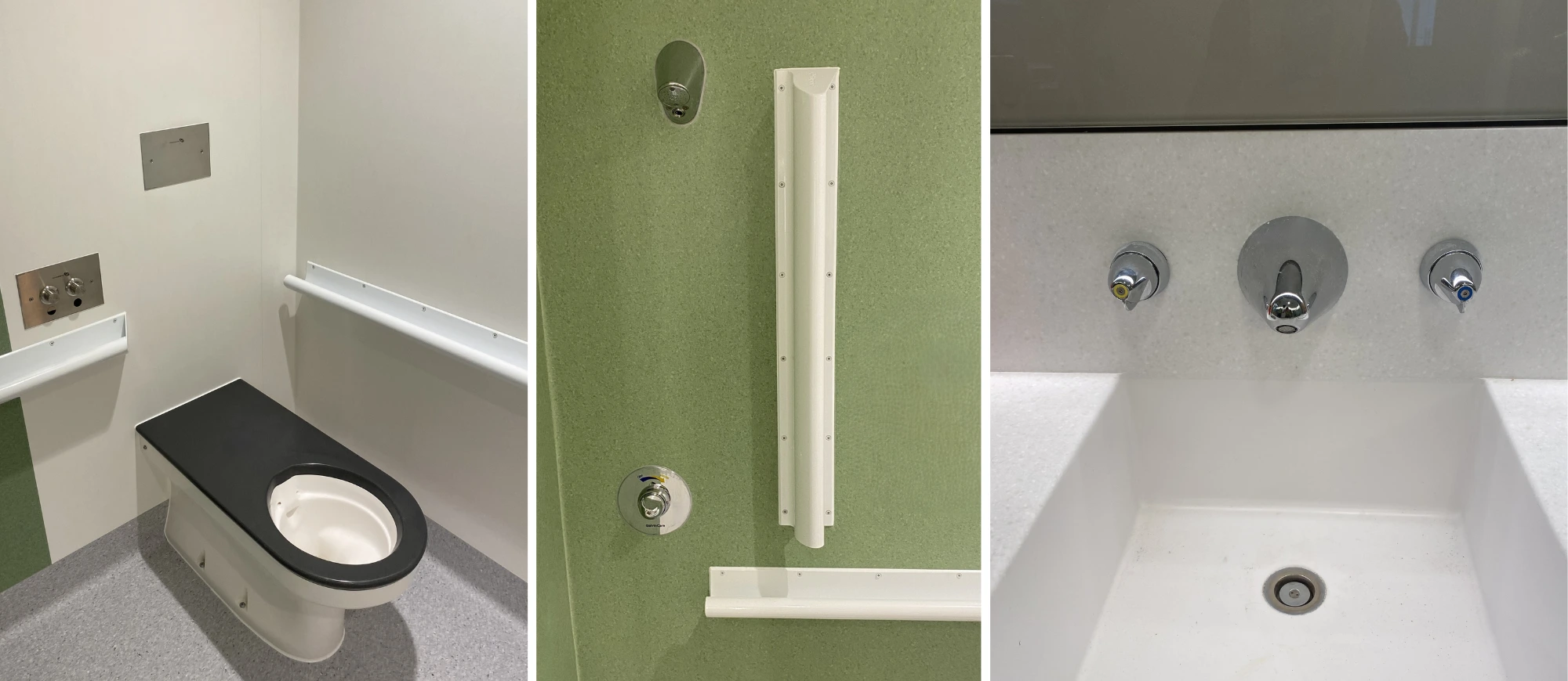 Interior of The Royal Melbourne Hospital featuring Galvin’s tapware and bathroom fixtures, designed to support hygiene, safety, and functionality in high-demand clinical environments.