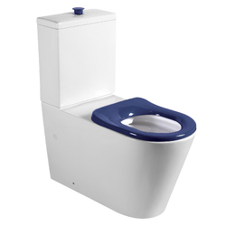 GalvinAssist® Wall Faced, Clean Flush, Easy Care, Accessible Toilet Suite with Blue Seat 