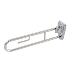 GalvinAssist® Fold Down SS Grab Rail with Fixed Toilet Roll Holder (Right Hand)