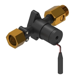 Nylon Solenoid Valve 6V DC 15 BSP with ⌀6mm 2 Pin Plug & Lead Safe™ BS Adaptors - Adjustable (Tapware only)