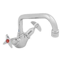 Vandal Resistant CP Lead Safe™ 1/4 Turn Hob Twin Mixer with 200 Upswept Spout & Aerator