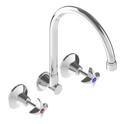 Vandal Resistant CP-BS Lead Safe™ J/V Wall Sink Set (NSW) with 120H Swivel Gooseneck & Aerator