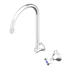 Vandal Resistant CP Lead Safe™ Wall Sink Set 1/2 Turn C/D with 180H Swivel Gooseneck & Aerator - Cold