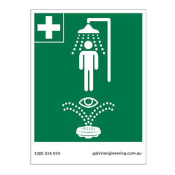 GalvinSafe® Safety Sign for Emergency Shower & Eye Wash - 270x200 (HAWS)