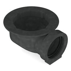 CI Floor Drain Balcony Body 80BSP x 54 Poly Pipe Outlet with 6mm O Ring (UK)