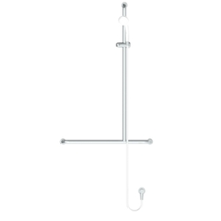 GalvinAssist® Hand Shower w/ Inverted RH T 700x1100 Stainless Steel Hygienic Grab Rail