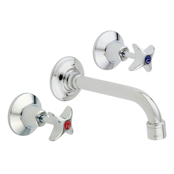 Vandal Resistant Chrome Plated Brass J/V Wall Sink Set (NSW) w/ 165 Fixed Spout & V/R Aer