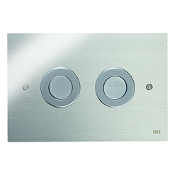 Vandal Resistant Dual Flush Push Button Assembly with Polished Stainless Steel Plate - Pneumatic