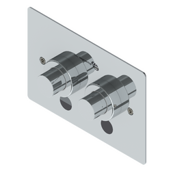 SS Vandal Resistant Dual Flush Plate Assembly for Pneumatic Inwall Cistern with CP-BS Raised Buttons