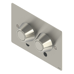 SS Dual Flush Plate Assembly for Pneumatic Inwall Cistern with Conical Buttons