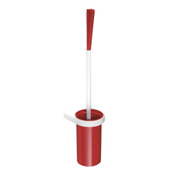 HEWI Dementia Toilet Brush Unit Wall Mtd White Holder with Ruby Red Container