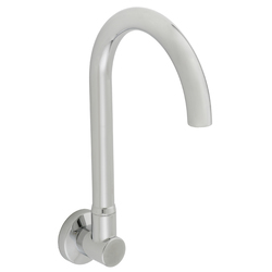 CliniLever Chrome Plated Brass Hospital Gooseneck Wall Swivel Outlet 190Reach x 165High Laminar