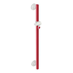 HEWI Dementia Shower Grab Rail with Shower Head Holder 1100mm - White & Ruby Red Rail