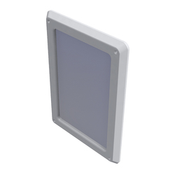 Wallgate Anti-Ligature, Anti-Vandal Polycarb Mirror with Solid Surface Surround Front Fixed 250 x 350 - White