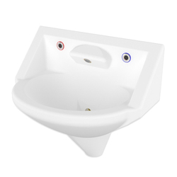 Wallgate Anti-Ligature, Anti-Vandal Solid Surface High Secure Basin 1 Out, 2 Infra-Red Activation - White