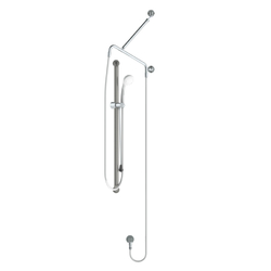 GalvinAssist® Hand Shower Kit with 1000 x 32 Stainless Steel Hygienic Grab Rail, ClevaCare® Shower & Pull Rod - Low