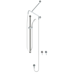 GalvinAssist® Hand Shower Kit with 900 x 32 SS Hygienic Grab Rail, ClevaCare® Shower & CliniLever® Taps