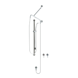 GalvinAssist® Hand Shower Kit with 1000 x 32 SS Grab Rail, Pull Rod, ClevaCare® Shower & CliniLever® Taps