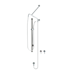 GalvinAssist® Hand Shower Kit with 1000 x 32 Stainless Steel Grab Rail, Pull Rod, ClevaCare® Shower & CliniLever® Taps