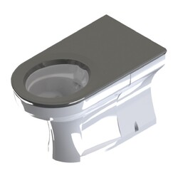 Wallgate Anti-Ligature, Anti-Vandal Accessible Solid Surface BTW Pan with Grey Integrated Seat 460 x 750 - White