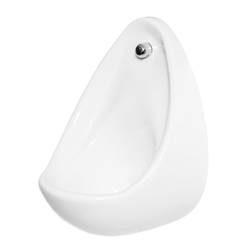 Wallgate Anti-Vandal Solid Surface Urinal with Through-Wall Concealed Services - White